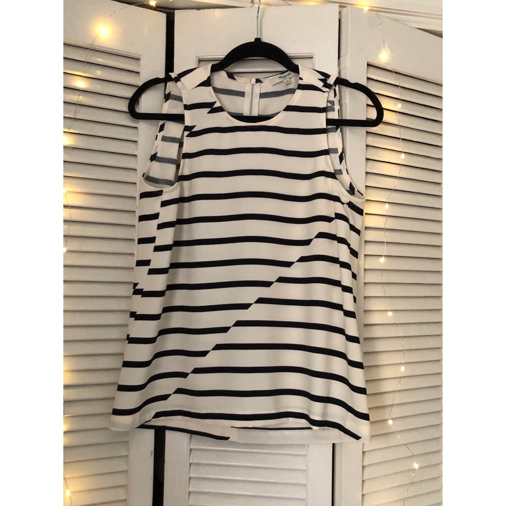 Madewell Tank Shifting Black & White Stripes